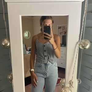 Garage button down tank top